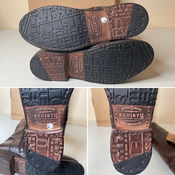 BED STU Manchester Distressed Brown Leather Tall Riding Boots BedStu Size 6.5 - Picture 13 of 16